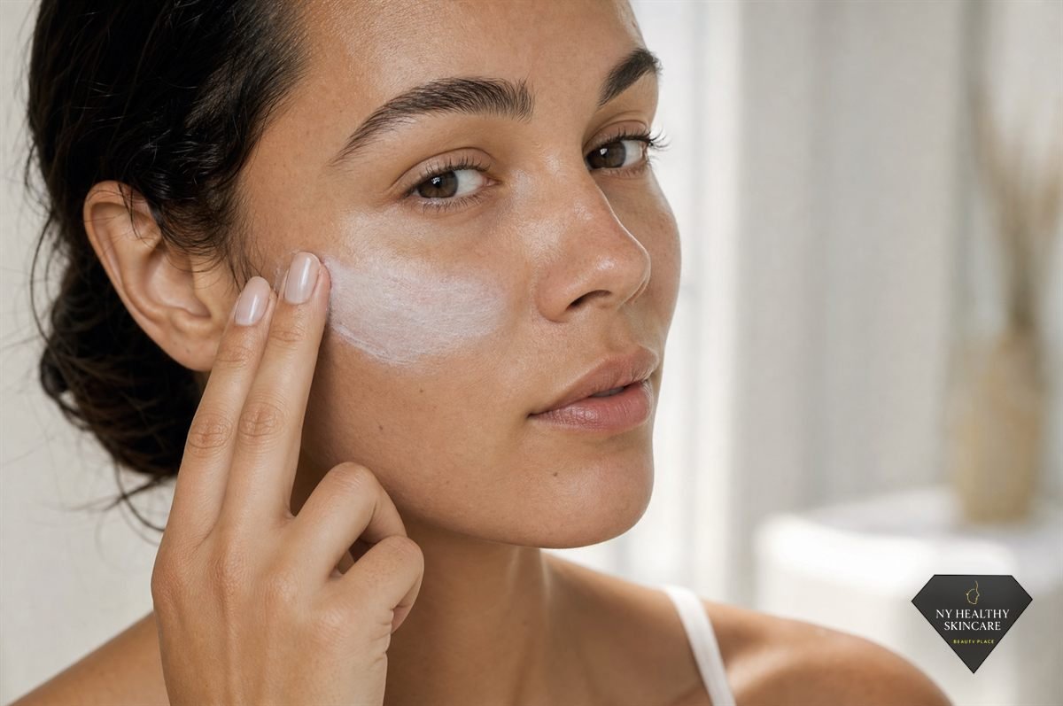 Broad-spectrum SPF 30 sunscreen applied to protect new skin after a chemical peel