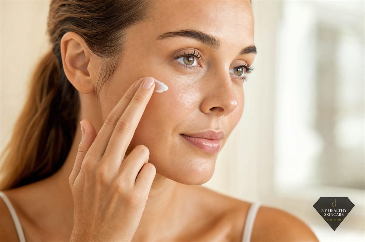Applying broad-spectrum sunscreen to protect the results after a chemical peel